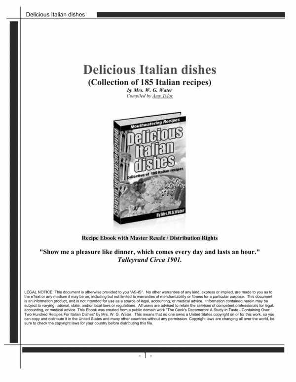 Product picture 185 delicious Italian recipes.
