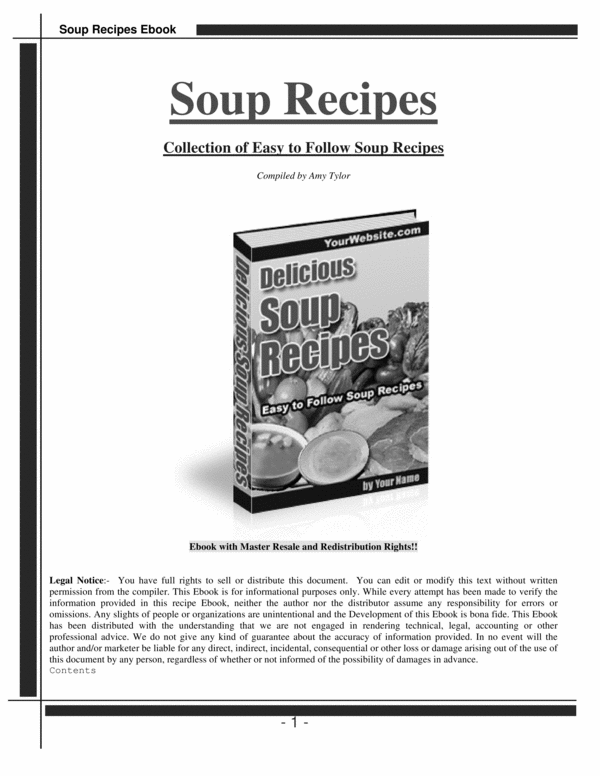 Product picture Soup Recipes with resell rights
